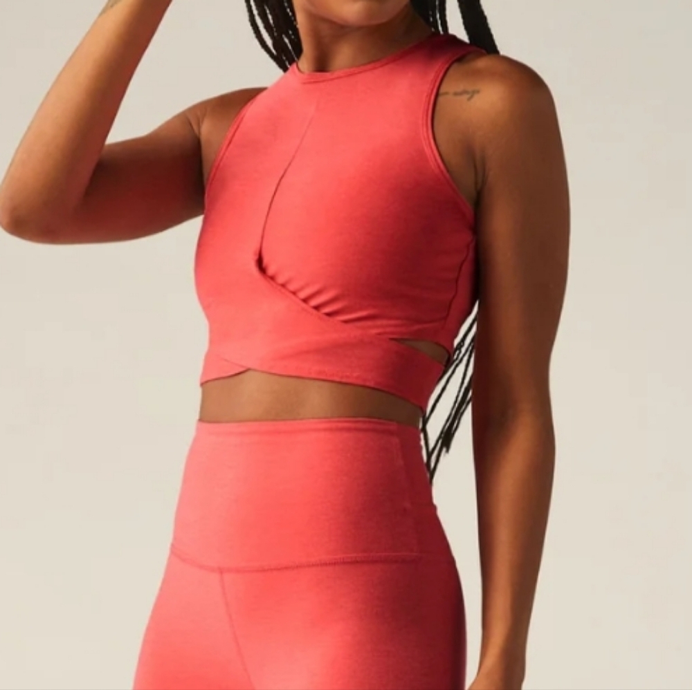 Beyond Yoga Stylish Coral Cutout Tank Top NWT - Picture 5 of 9